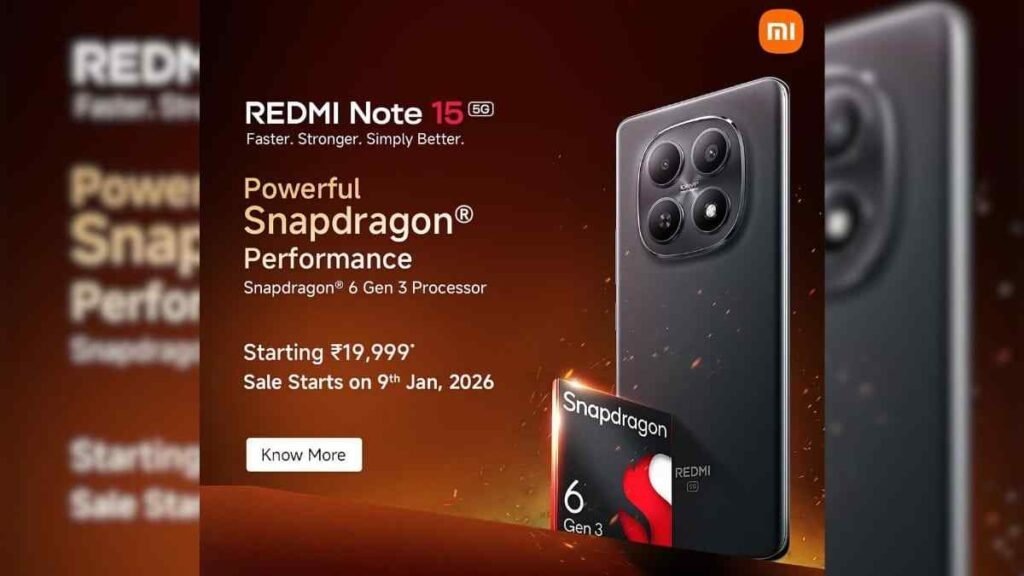Redmi Note 15 5G 2026, Price in India, Specifications